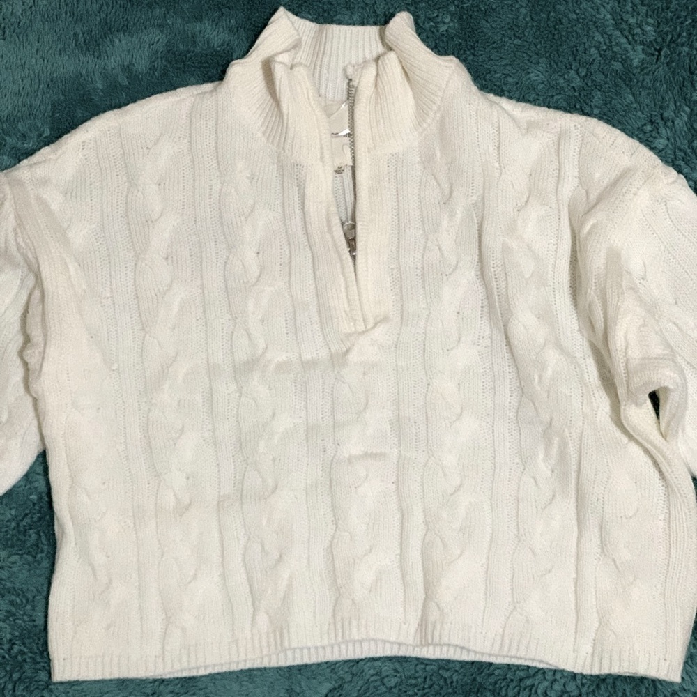 White cropped sweater